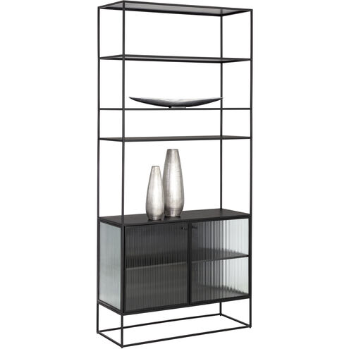 Parsons Clear / Matte Black Bookcase